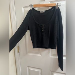 Cotton On ribbed long sleeve Crop Top